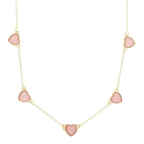 Enamel Heart Staion Necklace - Picture 1 of 2